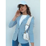 DStreet Women's IBAKAN jacket with white and blue stripes