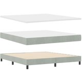 vidaXL Postelja Box Spring z Blazino Svetlo Siva Super Kralj Žamet | Shoptok.si