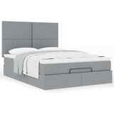  Otomanski krevet s madracem svijetlosivi 140x190 cm od tkanine | shoptok.hr