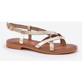 Zazoo Leather Flat Sandals With Intertwined Straps | Shoptok.si