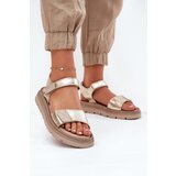 Zazoo Ladies leather sandals on platform gold 40443 | Shoptok.si