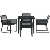 vidaXL 5-dijelni set za objedovanje u vrtu Crni poli ratan | shoptok.hr