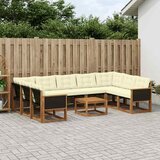  Set vanjskih sofa 10 kom. Prirodna i krem | shoptok.hr
