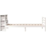  Krevet s regalom za knjige bez madraca bijeli 90x200cm borovina | shoptok.hr