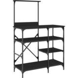  Pekarski stalak crni 90 x 40 x 132 cm konstruirano drvo i metal | Eponuda.ba