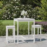 The Living Store Vrtna barska garnitura 3-delna bela trdna borovina - Vrtna Barska Garnitura, (21477370) | Shoptok.si