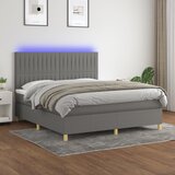  The Living Store Box spring postelja z vzmetnico LED temno siva 160x200 cm blago - Box Spring Postelja, (21450163) Cene