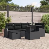 vidaXL 7-dijelni Vrtni Sofa Set s Jastučićima Crni Poli Ratan Cijene