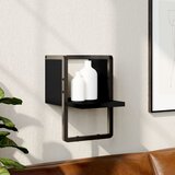 vidaXL Zidna polica s prečkom crna 20x25x30 cm | shoptok.hr