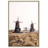  Slika - Wooden Windmill (1 Part) Vertical 60x90 U prirodnom drvenom okviru | shoptok.hr