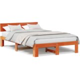  Konstrukcija postelje z vzglavjem Voskast rjav 135 x 190 cm, (5000127390) | Shoptok.si