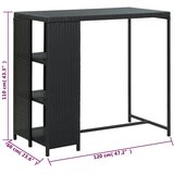  Barski stol sa stalkom za pohranu crni 120x60x110 cm poliratan | shoptok.hr
