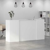  Recepcijski stol bijeli 200x50x103,5 cm od konstruiranog drva | shoptok.hr