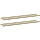  Zidne police 2 kom bijele i boja hrasta sonome 80 x 9 x 3 cm | shoptok.hr