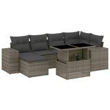 Maison Chic Seti vrtnega pohištva - Vrtna garnitura - Vrtni pohištvo set 7-delna z blazinami siv poli ratan, (21802822) | Shoptok.si