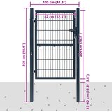  Vrata za ogradu od čelika 100 x 200 cm antracit | shoptok.hr