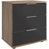 MID.YOU nočna omarica, siva, barve hrasta, barve aluminija | Shoptok.si