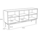 Hübsch Smeđa komoda u dekoru hrasta 140x65x35 cm Dual – | shoptok.hr