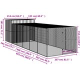  Kućica za pse s igralištem antracit 214 x 661 x 181 cm čelična | shoptok.hr