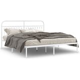 vidaXL Metalni okvir za krevet s uzglavljem bijeli 183x213 cm | shoptok.hr