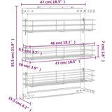  Izvlečna kuhinjska košara 3-nadstropna srebrna 47x15,5x55,5 cm, (20709944) | Shoptok.si