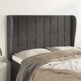  Vzglavje z ušesi temno sivo 147x23x118/128 cm žamet, (20736151) | Shoptok.si