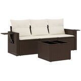  4-dijelni set vrtnih sofa od poliratana s jastucima smeđi | shoptok.hr