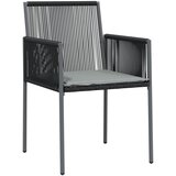 Vrtne stolice s jastucima 2 kom crne 54x60,5x83,5 cm poliratan | shoptok.hr