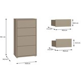 CARRYHOME Komoda Alice, Rjavosiva | Shoptok.si