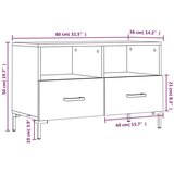TV ormarić dimljeni hrast 80 x 36 x 50 cm konstruirano drvo | shoptok.hr