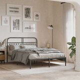 Metalni okvir za krevet s uzglavljem crni 140x200 cm | shoptok.hr