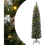 vidaXL Umetna ozka novoletna jelka 150 LED diod 150 cm | Shoptok.si
