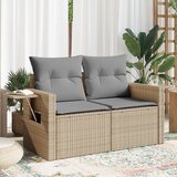  The living store vrtni kavč z blazinami 2-sedežni bež poli ratan - vrtni kavč, (21444014) Cene