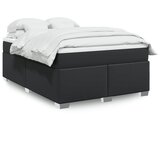  The Living Store Box spring postelja z vzmetnico črn 140x200 cm umetno usnje - Box Spring Postelja, (21497084) Cene