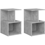 The Living Store Nočna omarica 2 kosa betonsko siva 35x35x55 cm iverna plošča - Nočna Omarica, (21420719) | Shoptok.si