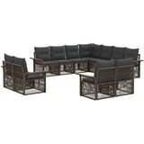 vidaXL Vrtna sedežna garnitura 11 pcs Siva in temno siva poli ratan, (5000271905) | Shoptok.si