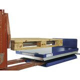 Edmolift Dvižno-nagibna naprava, G-plošča, nagibanje preko krajše strani, širina 800 mm, za viličarja z opornimi kolesci | Shoptok.si
