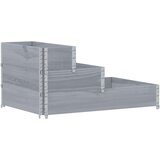 vidaXL Visoka greda 3-nadstropna siva 120x80 cm trdna borovina Cene