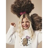 Reserved Pamučna majica s kapuljačom s aplikacijom - krem | shoptok.hr