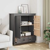  Visoka komoda siva 83 x 41,5 x 100 cm od masivne borovine | shoptok.hr