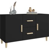  Komoda črno 100x36x60 cm inženirski les, (20654118) | Shoptok.si