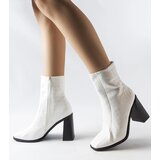 Gemre White ankle boots with crocodile leather imitation Belluci | Shoptok.si