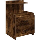 vidaXL Noćni ormarić s 2 ladice dimljeni hrast 40x36,5x62 cm | shoptok.hr