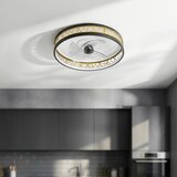 Brilagi LED prigušiva plafonski ventilator LED/34W/230V 50 cm crna/zlatna + daljinski upravljač | Eponuda.com