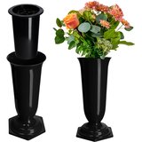 KADAX Vaza s steklenimi rožami, nagrobnik, podstavek za nagrobnik, črna, 37 cm, (5000352909) | Shoptok.si