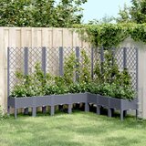 vidaXL Vrtna sadilica s rešetkom siva 200 x 160 x 142 cm PP Cijene
