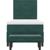  Postelja z vzmetnico z vzmetnico Temno zelena 90 x 200 cm Žamet, (5000128250) | Shoptok.si