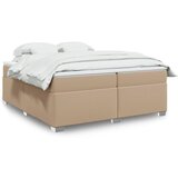 vidaXL Krevet box spring s madracem cappuccino 200x200cm umjetna koža | shoptok.hr