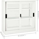 vidaXL omara z drsnimi vrati bela 90x40x90 cm jeklo | Shoptok.si