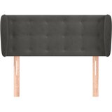  Uzglavlje s ušima tamnosivo 93x23x78/88 cm baršunasto | shoptok.hr